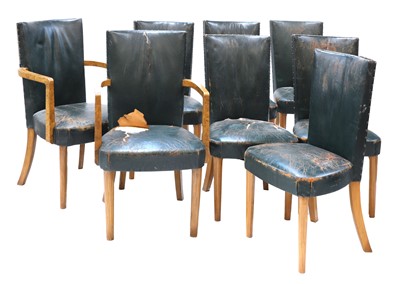 Lot 173 - A set of eight Art Deco burr walnut dining chairs