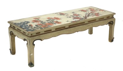 Lot 18 - A lacquered and painted Chinese-style low table