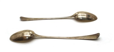 Lot 2 - A pair of George III silver Old English Thread pattern basting spoons
