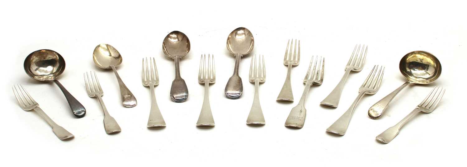 Lot 23 - A collection of variously hallmarked silver flatware