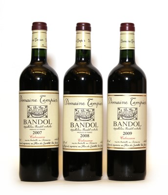 Lot 122 - Bandol, Cabassaou, Domaine Tempier, 2007, 2008 and 2009, three bottle cased vertical