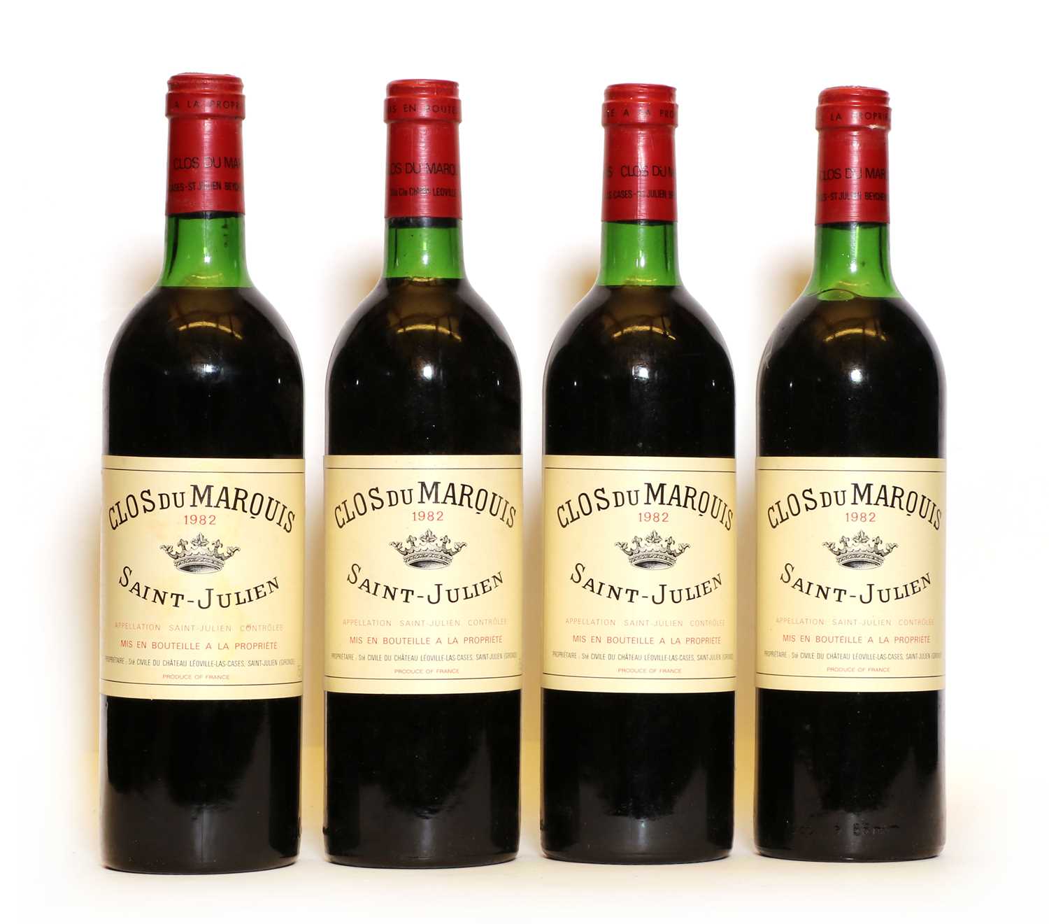 Lot 86 - Clos de Marquis, St Julien, 1982, four bottles