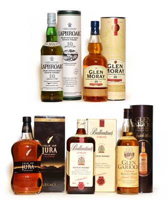 Lot 241 - Assorted Scotch Whisky: Laphroaig, 10 Years Old, one bottle and four various others