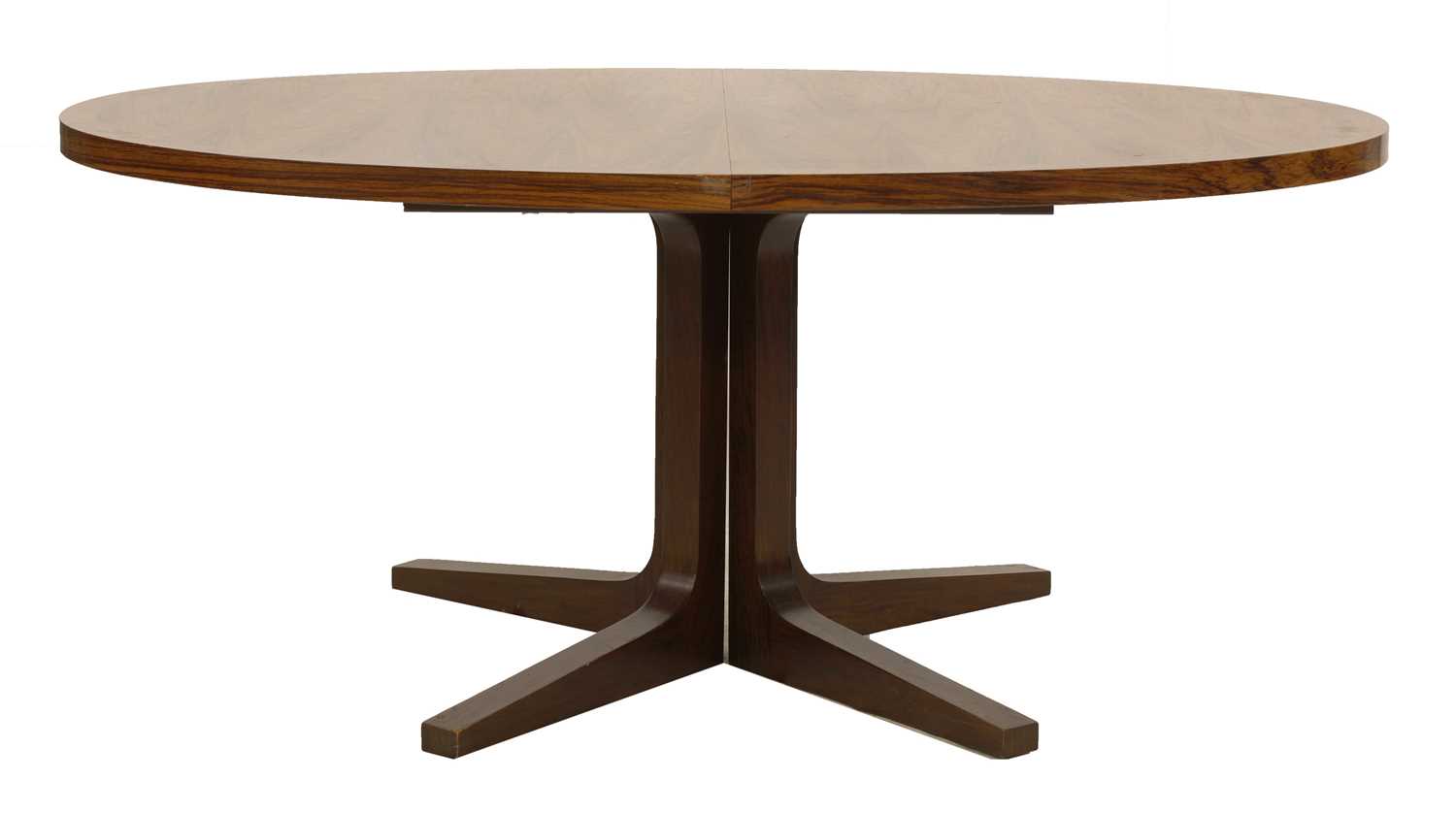 Lot 493 - A Danish Dyrlund rosewood extending dining table