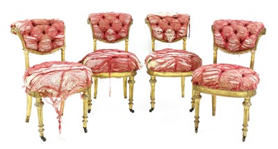 Lot 205 - A set of four giltwood single chairs