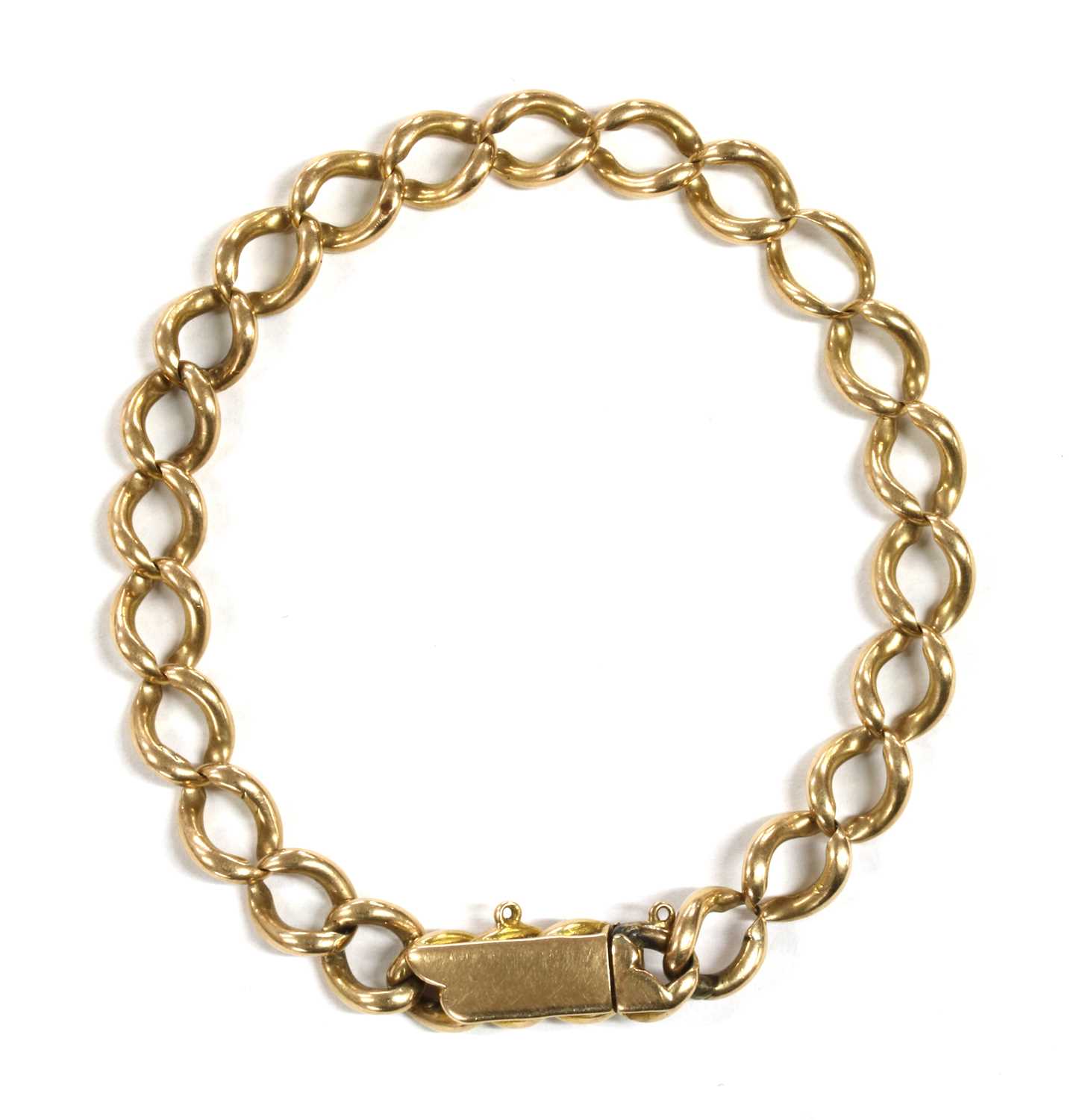 Lot 12 - A gold curb bracelet