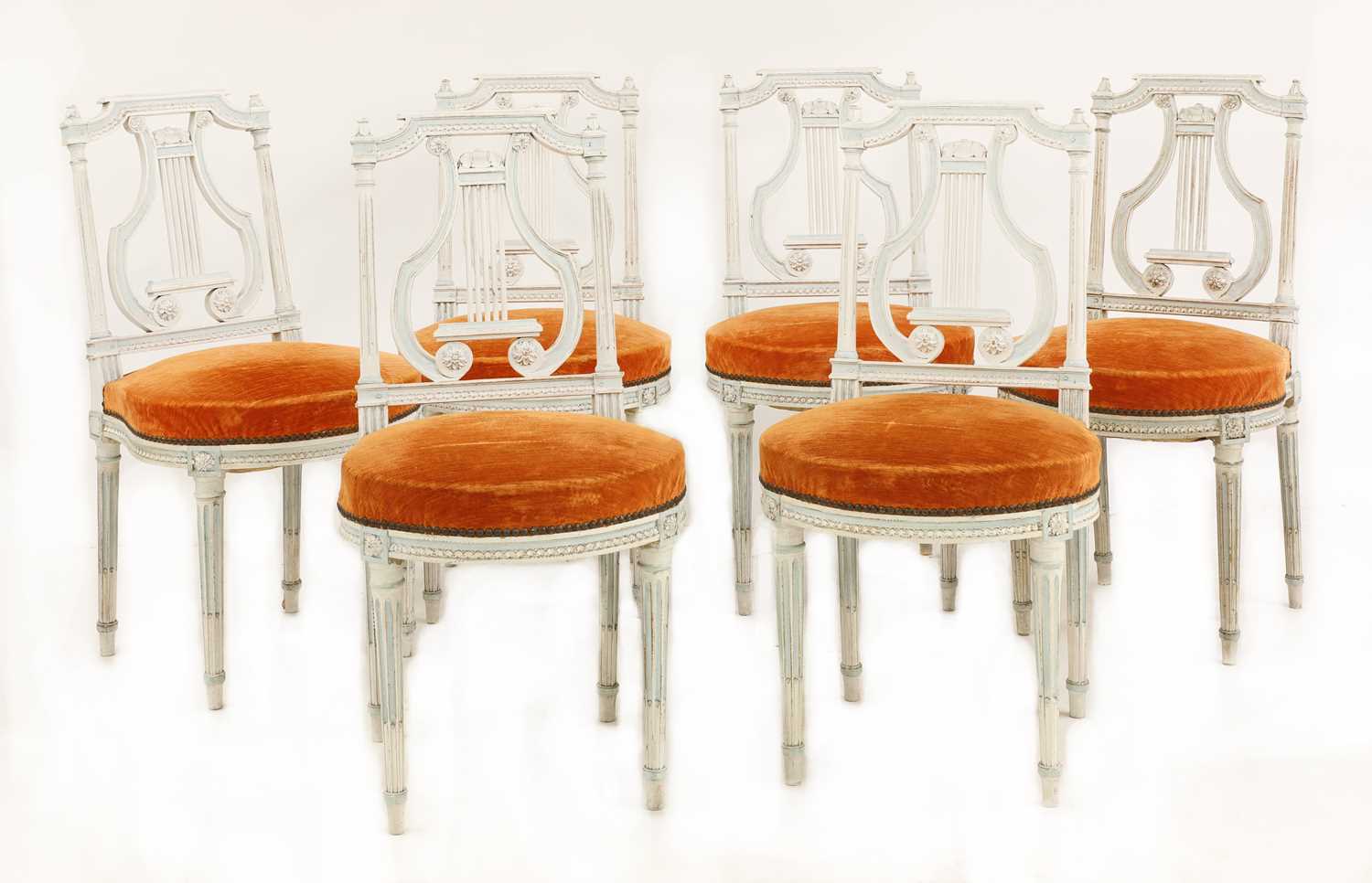 Lot 52 - A set of six French Louis XVI-style painted chairs