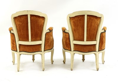 Lot 6 - A pair of French Louis XV-style fauteuils