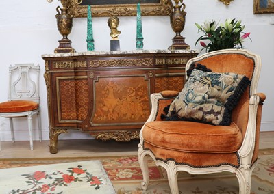 Lot 6 - A pair of French Louis XV-style fauteuils