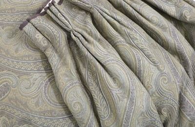 Lot 233 - A pair of lined and interlined curtains