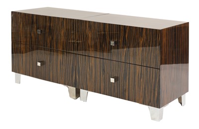 Lot 645 - A contemporary Macassar four-drawer cabinet