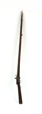 Lot 223 - An Afghanistan teak and iron shooting rifle