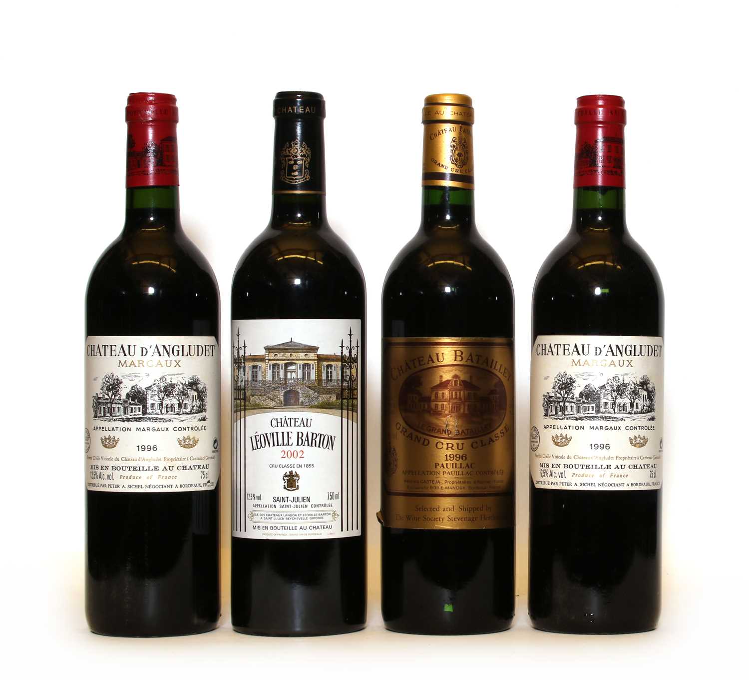 Lot 94 - Assorted Red Bordeaux: Chateau Leoville Barton, St Julien, 2002, one bottle and three various others