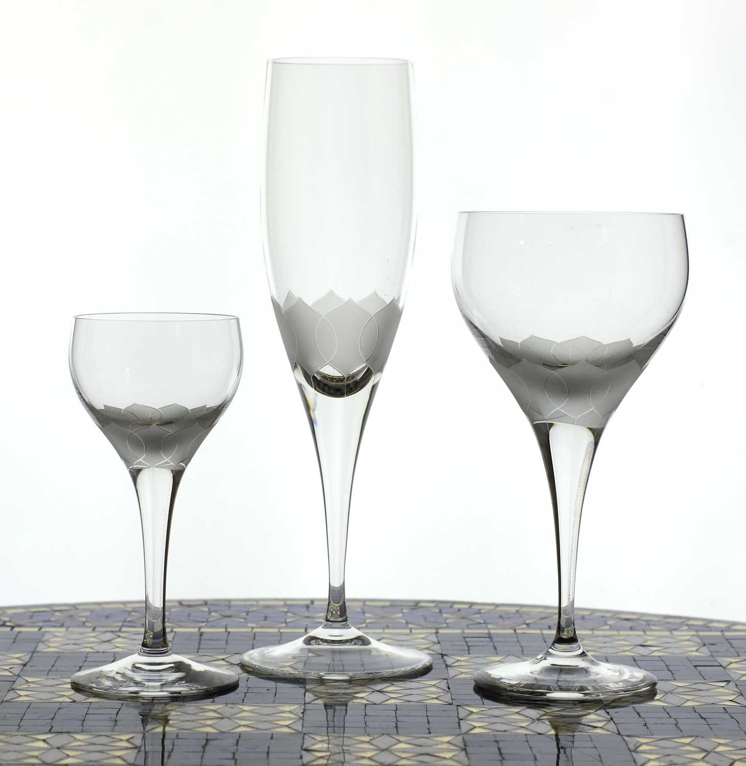 Lot 329 - A suite of Rosenthal tulip pattern drinking glasses
