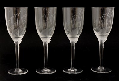 Lot 145 - A set of four Lalique 'Angel' champagne glasses