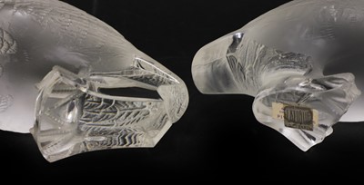 Lot 146 - Two Lalique frosted glass partridges