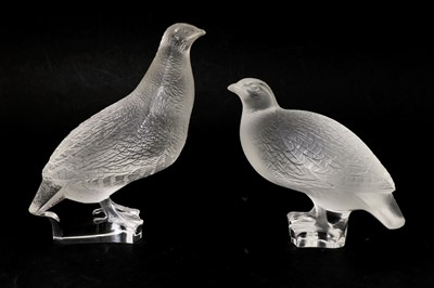 Lot 146 - Two Lalique frosted glass partridges