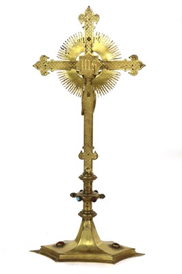 Lot 586 - A Continental gilded brass crucifix