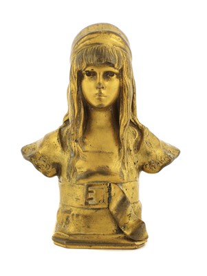 Lot 165A - A French gilt-bronze bust of a girl
