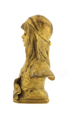 Lot 165 - A French gilt-bronze bust of a girl