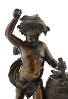 Lot 577 - A bronze of a bacchanalian cherub