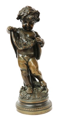 Lot 578 - A bronze figure of a bacchanalian putto