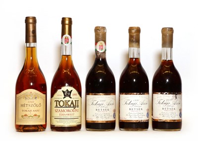 Lot 141 - Assorted Tokaji, to include: Tokaji Aszu, Betsek, Royal Tokaji, 1990, three bottles and two others