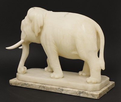 Lot 79 - An Indian carved alabaster figure of an elephant
