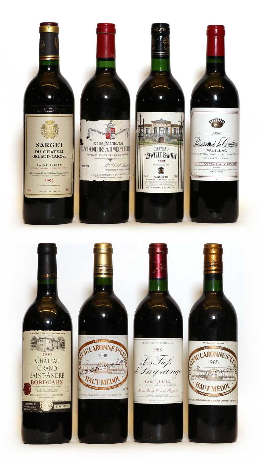 Lot 96 - Assorted red Bordeaux, to include Chateau Leoville Barton, 1987, one bottle, and seven others