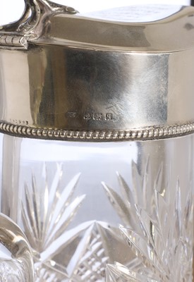 Lot 505 - A silver mounted Stourbridge glass lemonade jug