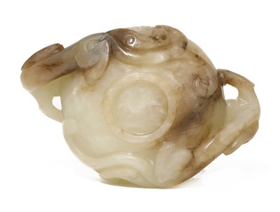 Lot 82 - A Chinese jade two-handled cup