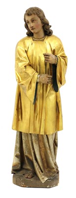 Lot 759 - A Continental carved wood figure of a saint