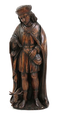 Lot 760 - An Austrian carved wood figure of a hunter