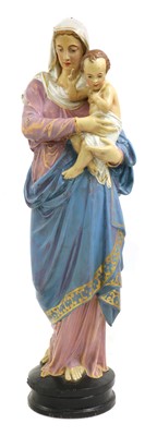 Lot 548 - A cast iron figure of Mary and the Infant Christ