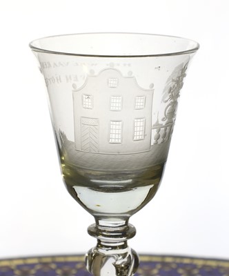 Lot 152 - A Dutch engraved drinking glass