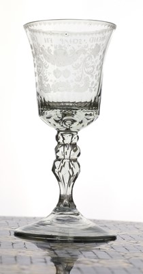 Lot 150 - A Dutch engraved friendship goblet