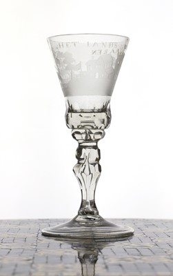 Lot 878 - A Dutch engraved drinking glass