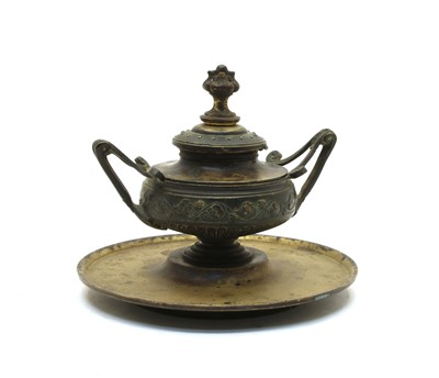 Lot 136 - A Continental bronze ink stand