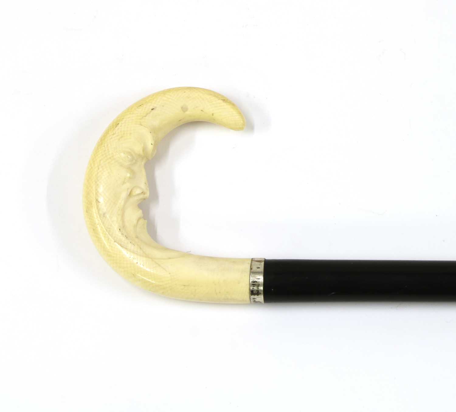 Lot 100 - A MAN IN THE MOON WALKING CANE