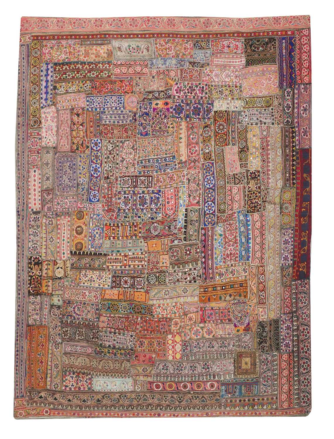 Lot 229 - An Indian shisha embroidered patchwork cloth