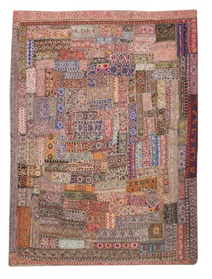 Lot 229 - An Indian shisha embroidered patchwork cloth