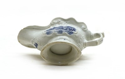 Lot 89 - An 18thc century Bow blue and white sauceboat