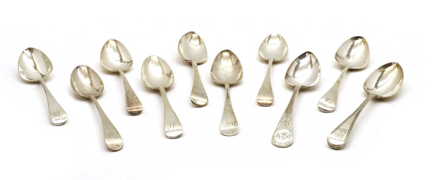 Lot 41 - Ten various Georgian Old English pattern silver serving spoons