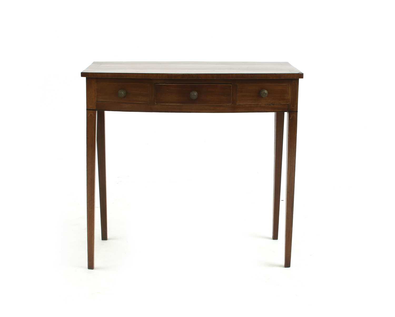 Lot 296 - A 19th century mahogany bowfront side table