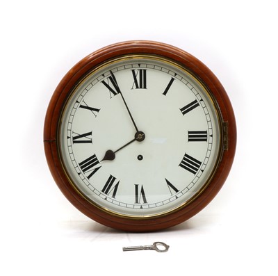 Lot 123 - A 19th century mahogany drop dial wall clock
