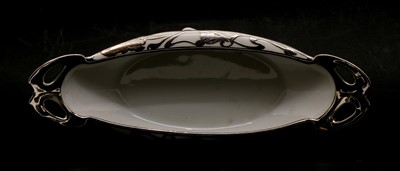 Lot 25 - A Limoges Art Nouveau style silver mounted ceramic dish