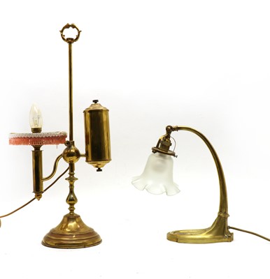 Lot 181 - A brass students lamp