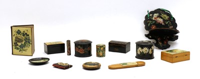 Lot 178 - A large collection of painted and printed trinket boxes and similar