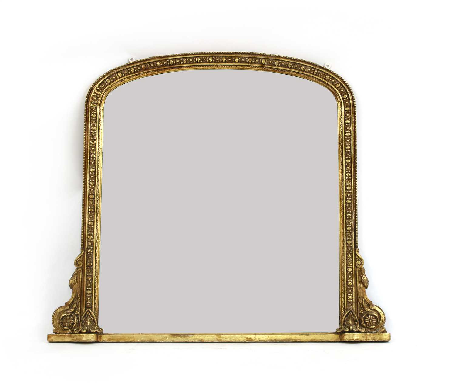 Lot 308 - A giltwood overmantel mirror