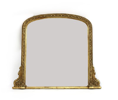 Lot 308 - A giltwood overmantel mirror